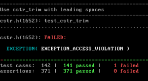 A simple C unit test framework